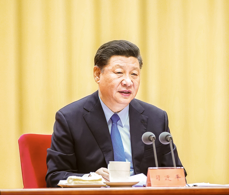 2019年5月31日，“不忘初心、牢記使命”主題教育工作會(huì)議在北京召開。中共中央總書記、國(guó)家主席、中央軍委主席習(xí)近平出席會(huì)議并發(fā)表重要講話。 新華社記者 鞠鵬/攝