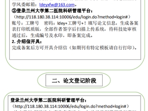 蘭州大學(xué)第二醫(yī)院論文備案、登記流程